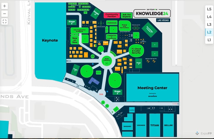 ServiceNow About ExpoFP Floor Plans: "Very useful for getting around"